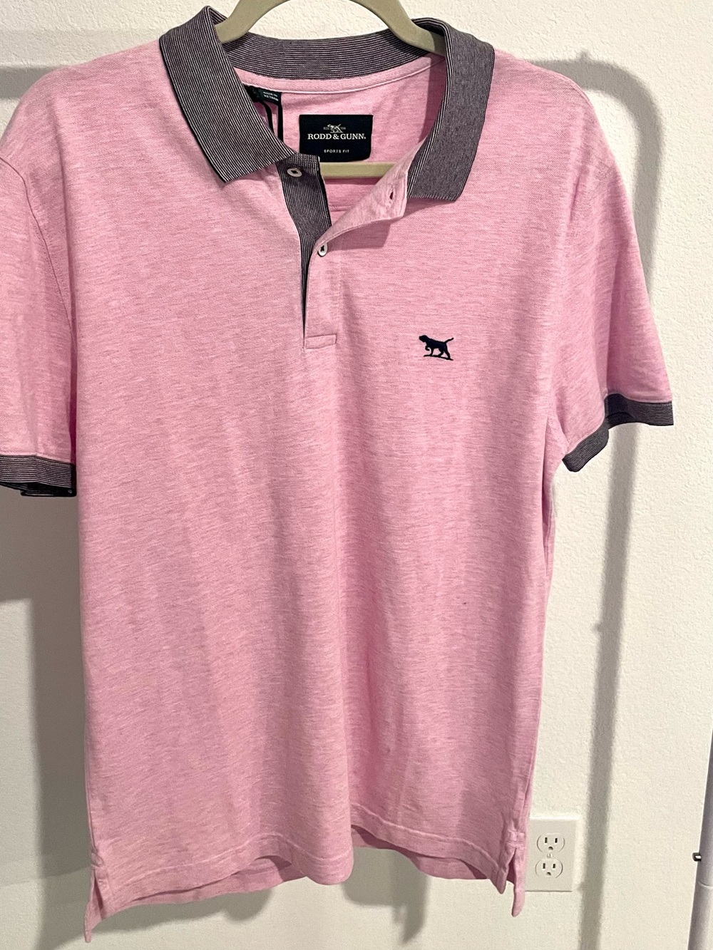 Rodd & Gunn Pink Polo with Charcoal Trim
